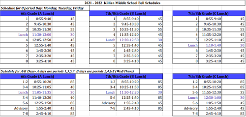 Bell Schedule